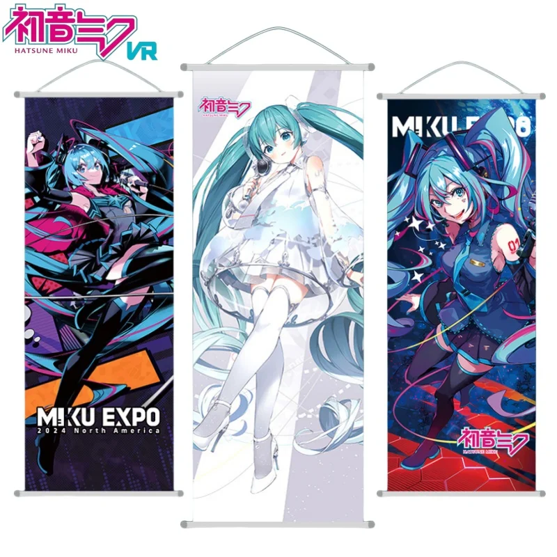 Hatsune Miku decoración de la habitación decoración de la pared dibujos animados Hatsune Miku pintura colgante rollo largo regalo de vacaciones Anime soporte de productos