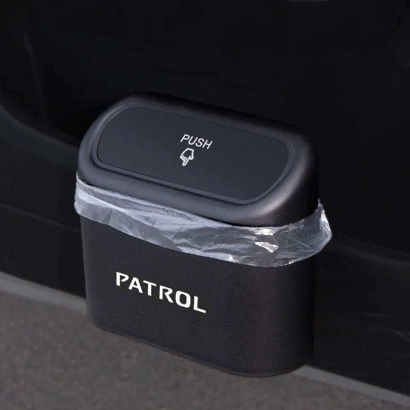 Portable Car Trash Can Hanging type With Lid Multifunctional Automotive Garbage Storage Box for nissan PATROL Auto Accessories