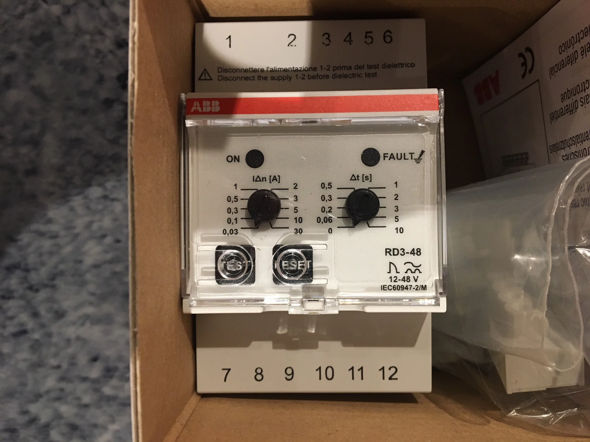 [Brand New Original Genuine] ABB Residual Current Monitor RD3-48; Order Number 10114343