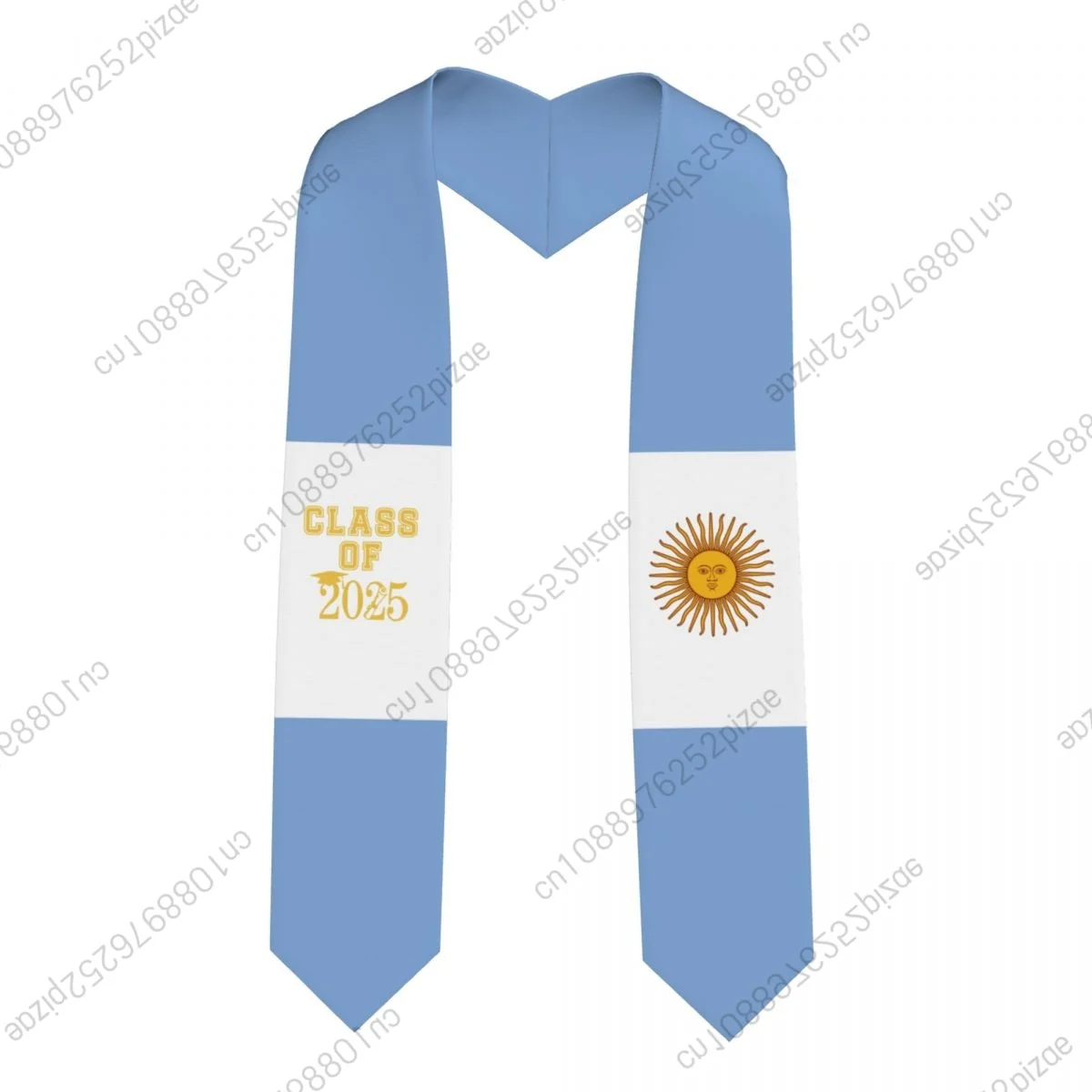 

New Argentina Flag Class Of 2025 183*13CM Graduation Stole Sash Scarf For International Students Proud