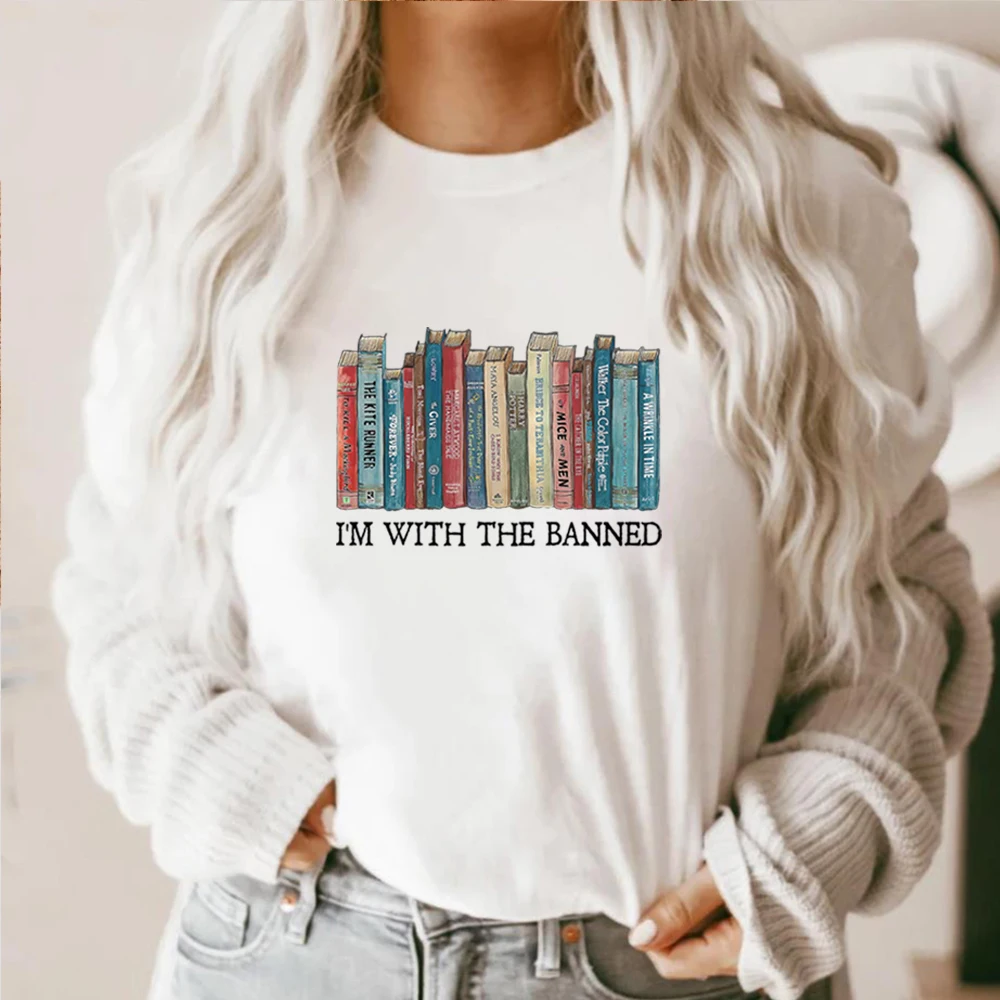 قميص كتب محظور ، أنا مع قميص محظور ، قميص قراءة ، كتب مكتبة ، أكمام قصيرة ، قميص أمين مكتبة