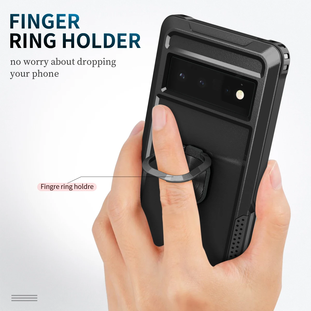 Pixel 6 Cases Heavy Duty Drop Protection Kickstand Rugged Shockproof/Dust Proof 3-Layer Phone Case For Google Pixel 6 Pro
