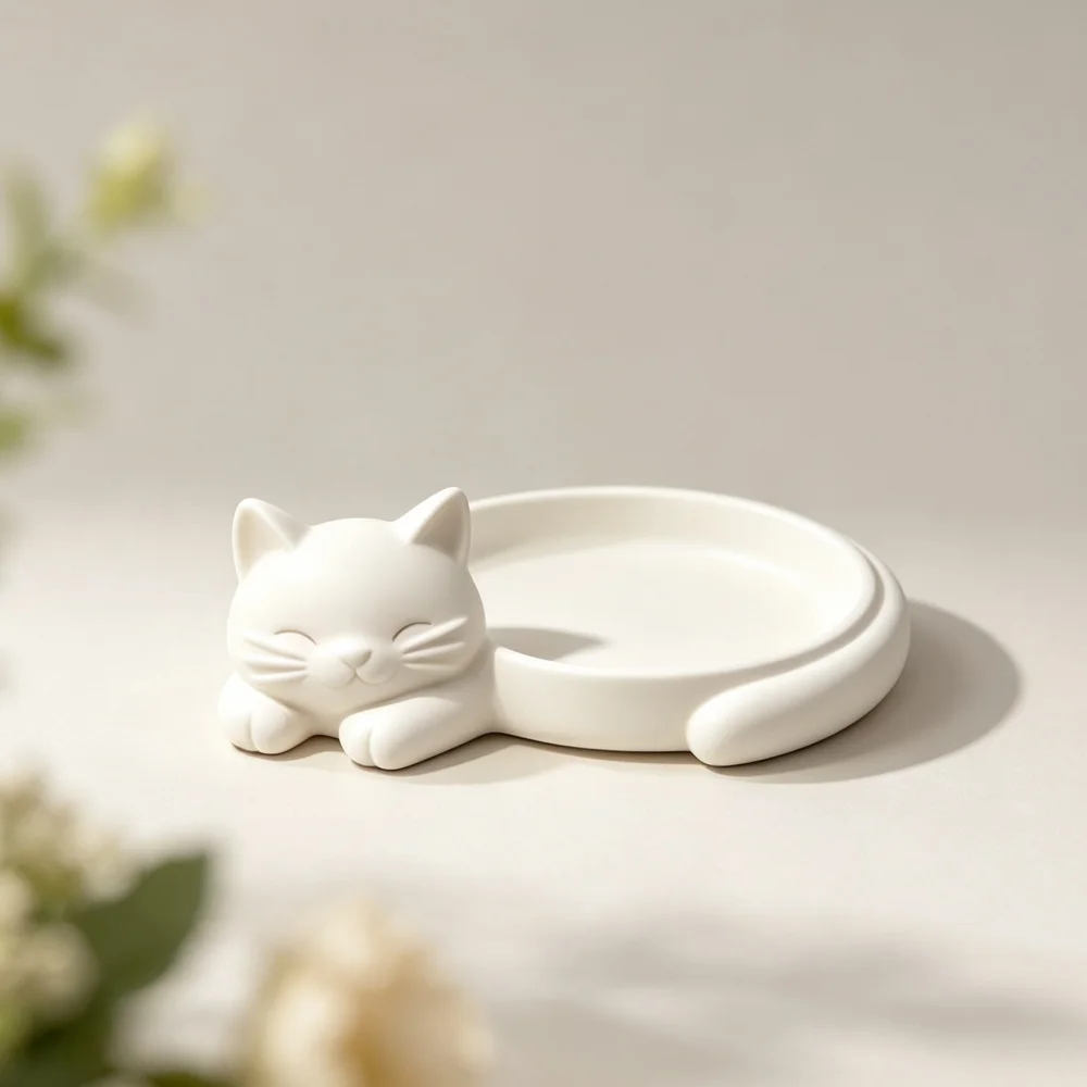 3D print cute animal dish for makeup remover organizer coffee pod holder entrance key tray decorative use