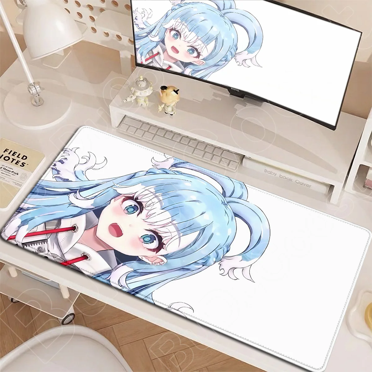 Anti-slip Natural Rubber Gaming Mouse Pad Hololive Vtuber Kawaii Girl Kobo Kanaeru Anime Mauspad PC Office Accessories 900x400mm