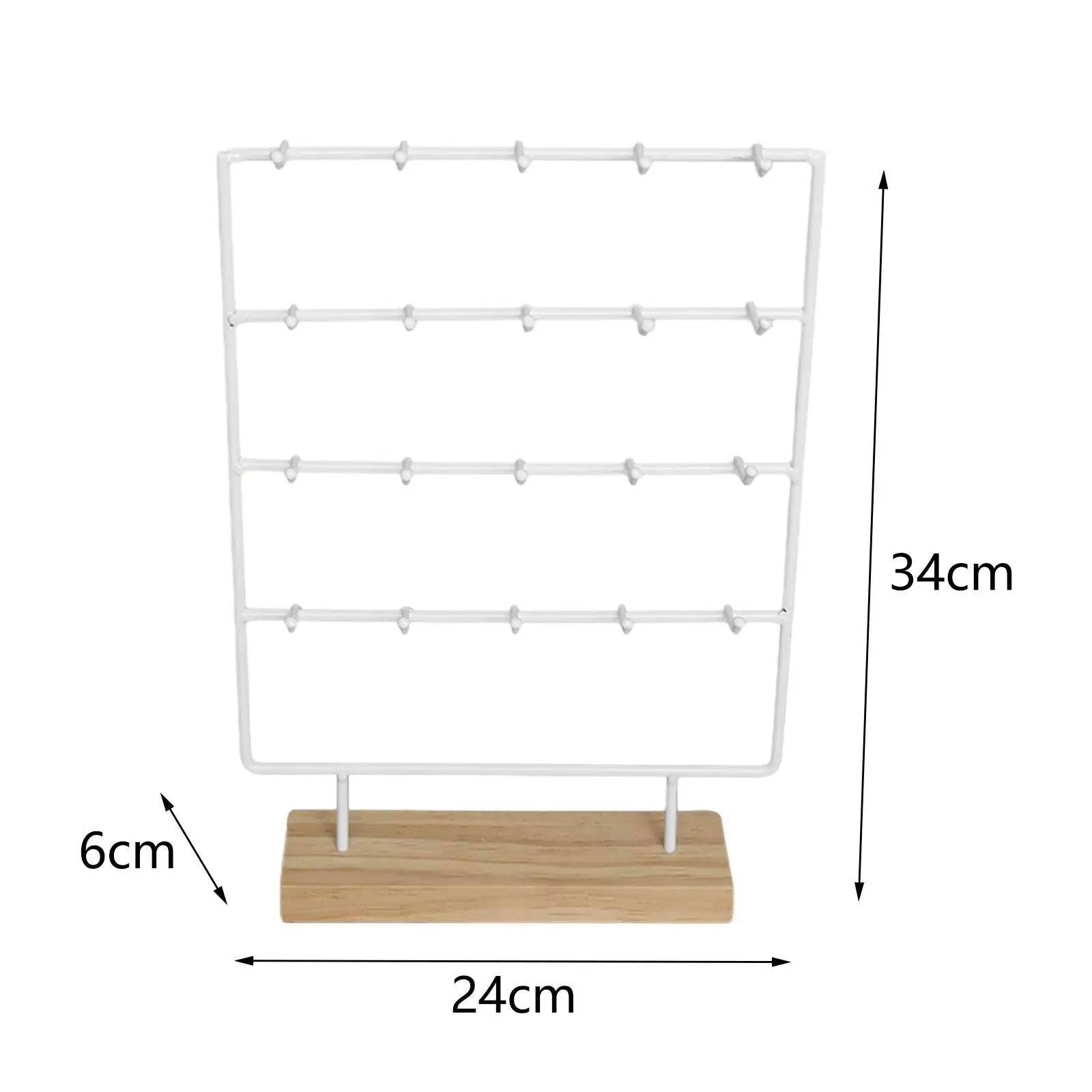 Jewelry Display Rack with 20 Hooks Earrings Organizer Earrings Storage Rack for Earring Cards Necklace Pendants Dangle Tabletop