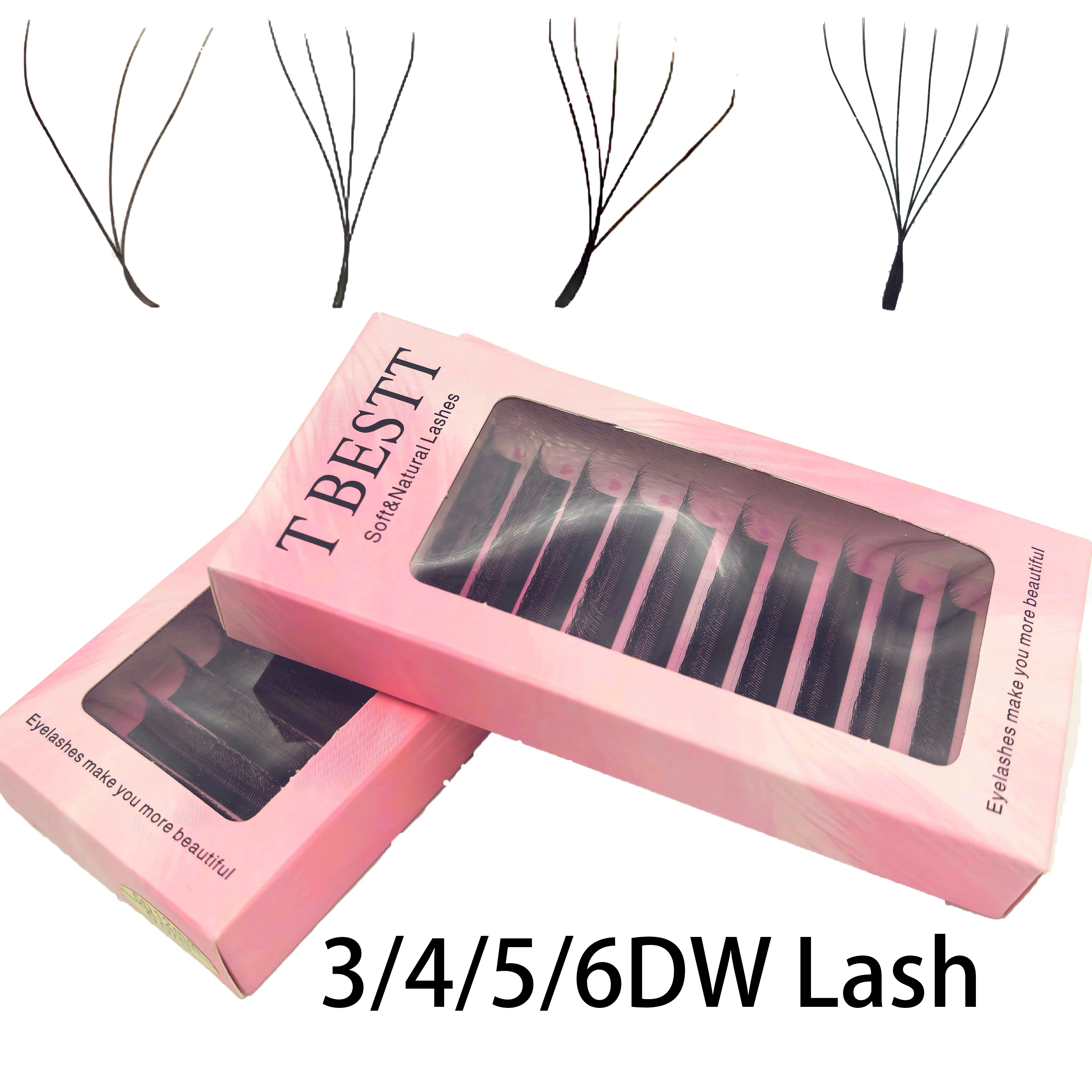 

Tbestt W Shape Lashes 3D 4D 5D 6D W Lashes Extensions Soft Automatic Flowering W Volume Eyelashes Premade Fans Lash Extensions