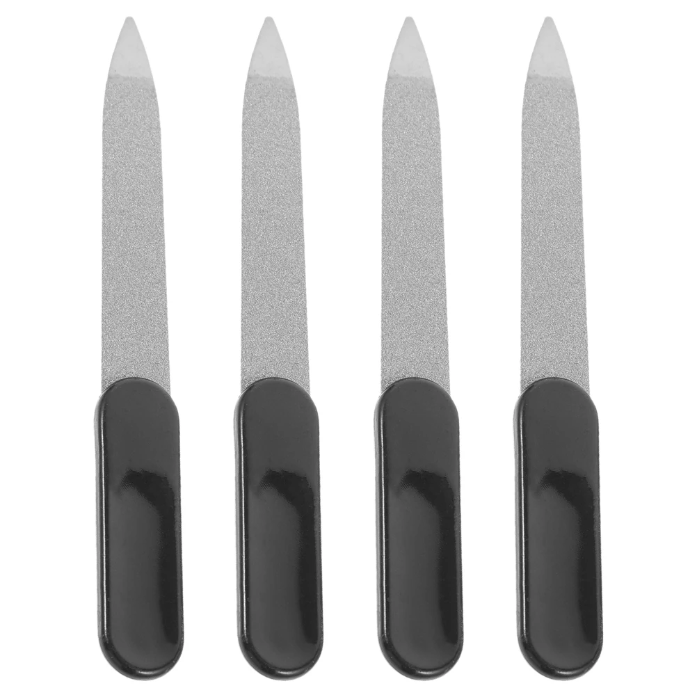 

4pcs Stainless Steel Nail Files Double Sided Metal Filer For Natural Artificial Nails Fine Grit Manicure Pedicure Tool Nail Care