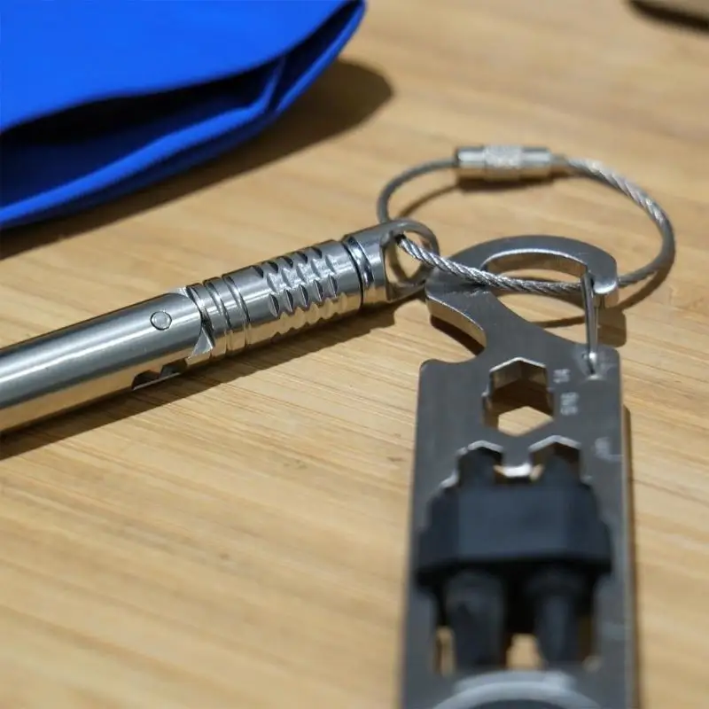 2Pcs Keychains Connection for 1/4Inch and 4Mm Drill Bit Stainless Steel Keyrings Attachment M4YD