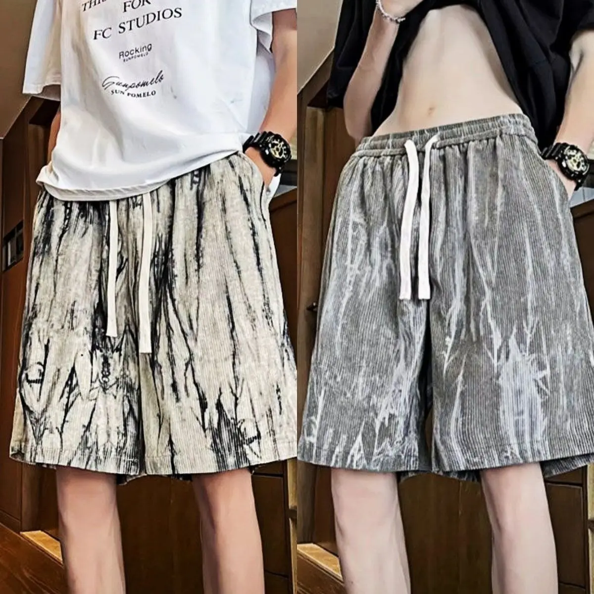 

Summer Thin Ice Silk Shorts Five-point Pants Trendy Brand Loose Sports Casual Pants
