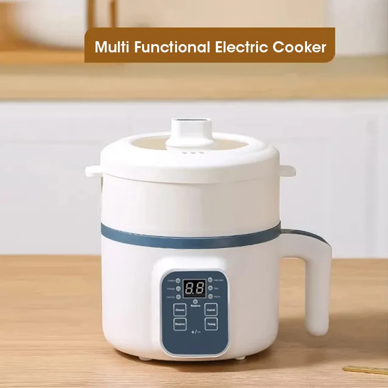 Home Electric Rice Cooker Mini Multi Functional Cooking Pot 1.7L Smart Non Stick Pot 1-3 Person Kitchen Steaming Pot Hot Pot