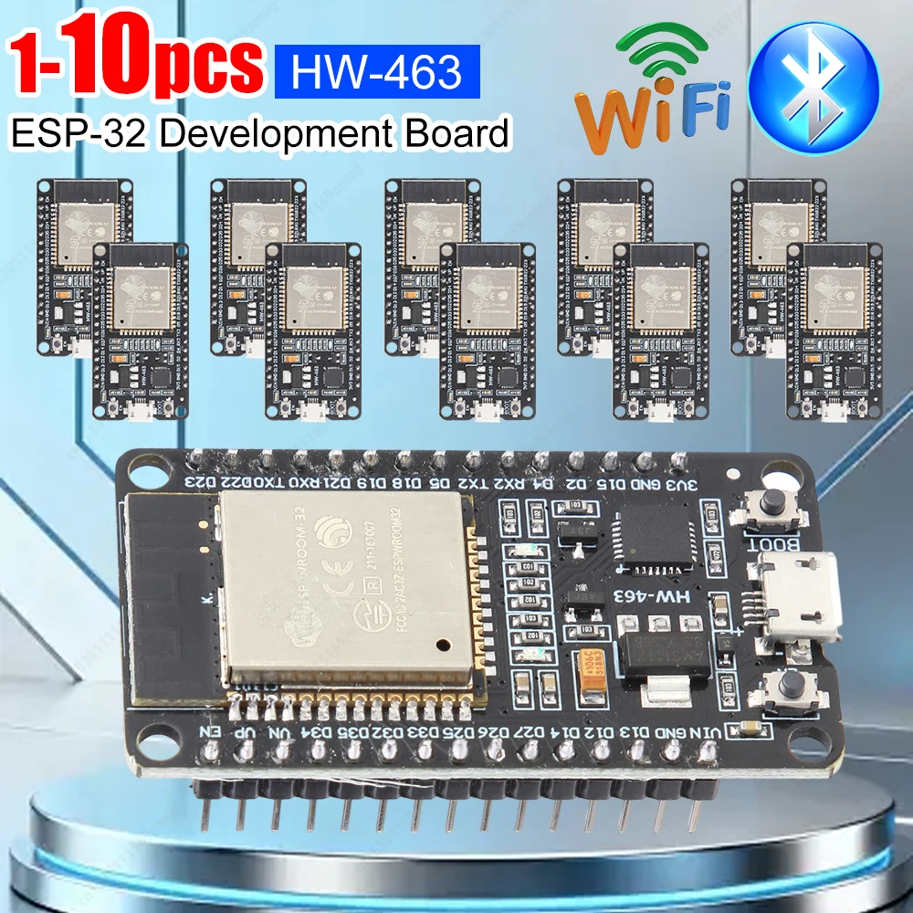 

10pcs ESP32 Development Board Wireless WiFi+Bluetooth Module Ultra-Low Power Consumption Dual Core ESP-32S CPU Development Boar