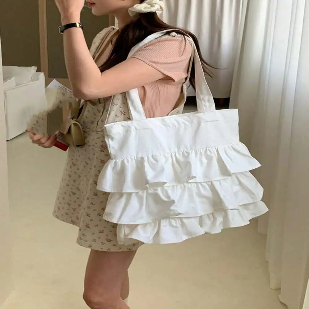 

Новая сумка через плечо с рюшами, нежная сумка для девочек для повседневной носки