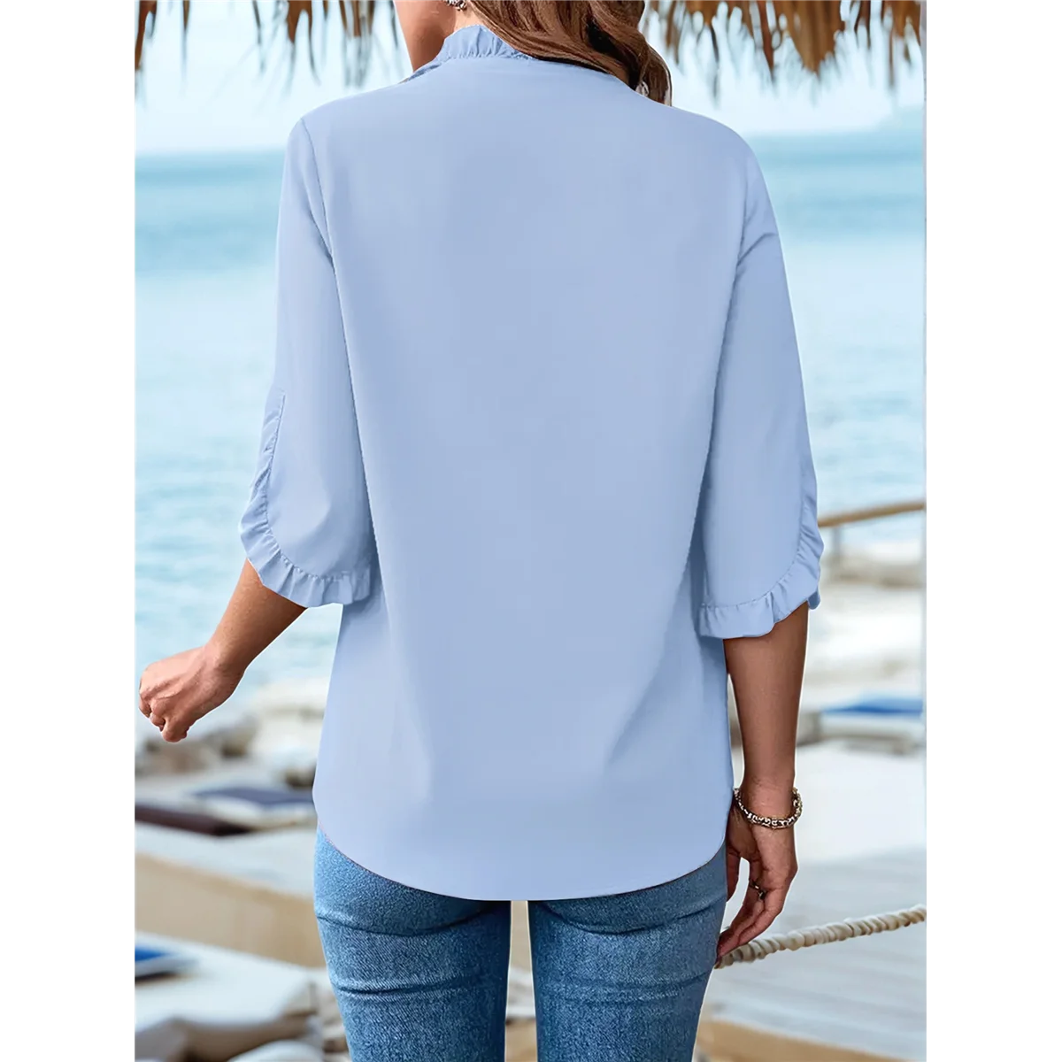 

ABQR Womens Summer Tops Blue S