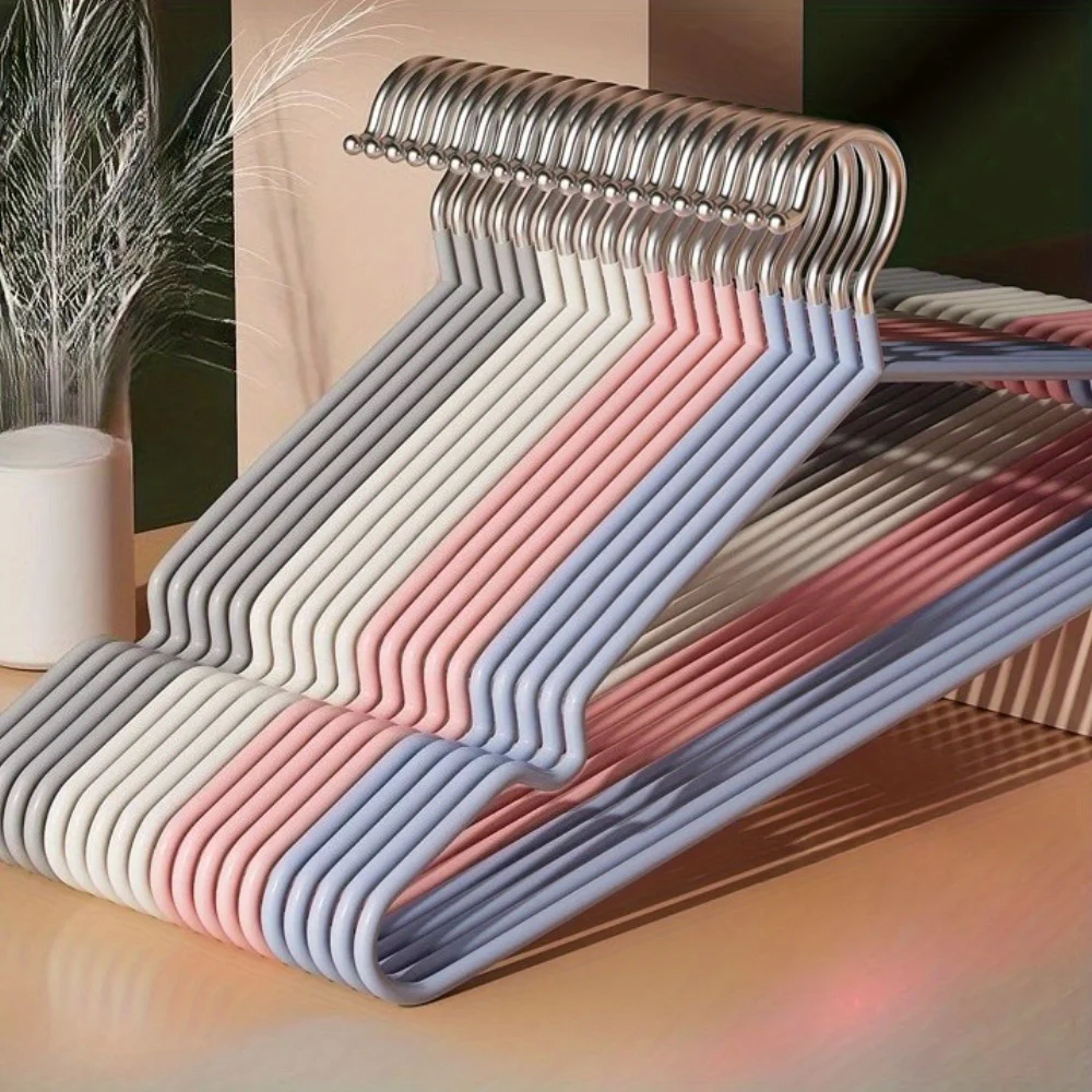 20 قطعة من شماعات الملابس المعدنية، شماعات توفير المساحة شديدة التحمل مضادة للانزلاق لتنظيم الخزانة، المرآب، البوتيك والاستخدام المنزلي