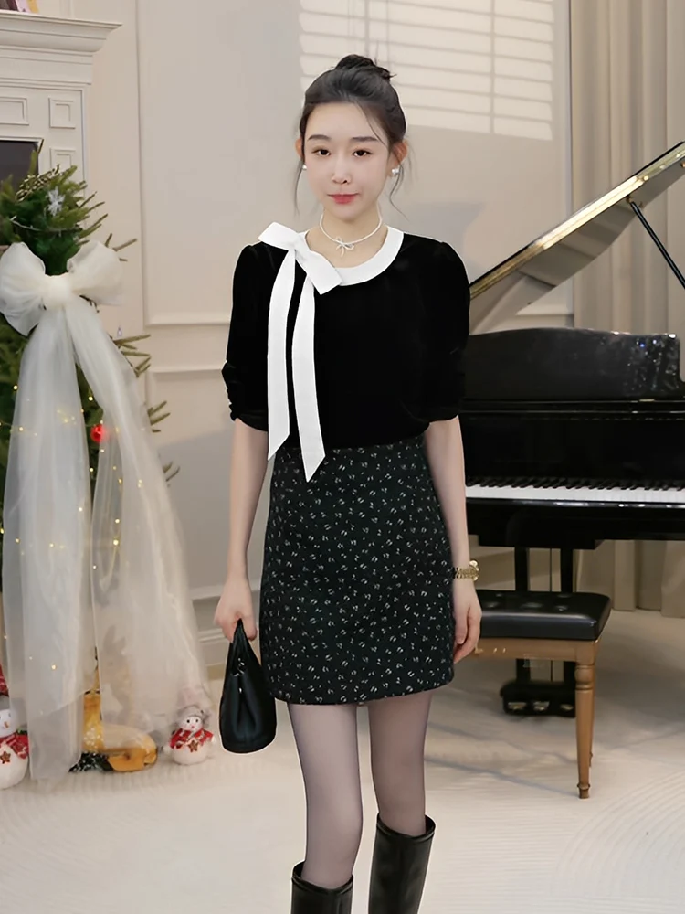 

OUDOEE Bla Knitted Sweater Women's Spring New Sle Color Blo Inner Wear Top Elastic Fiber Polyester Long Sve Regula...