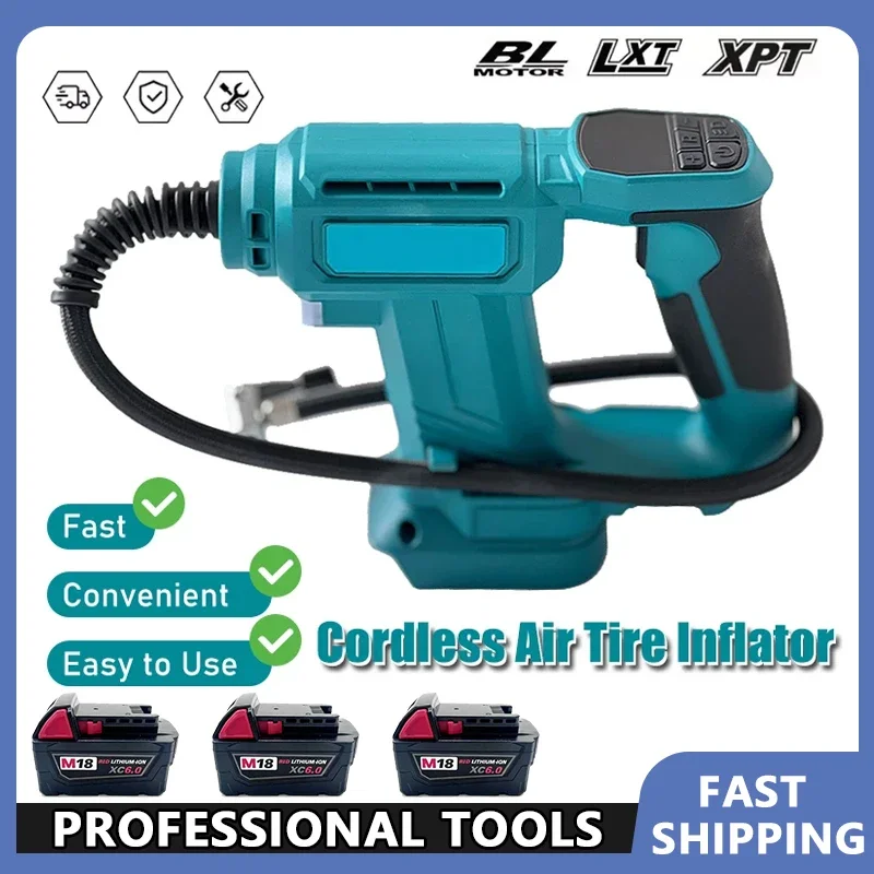 

For Makita 18V Battery Inflatable Pump For Cordless Air Pump Portable Car Tire Inflator Air Compressor With Digital Display