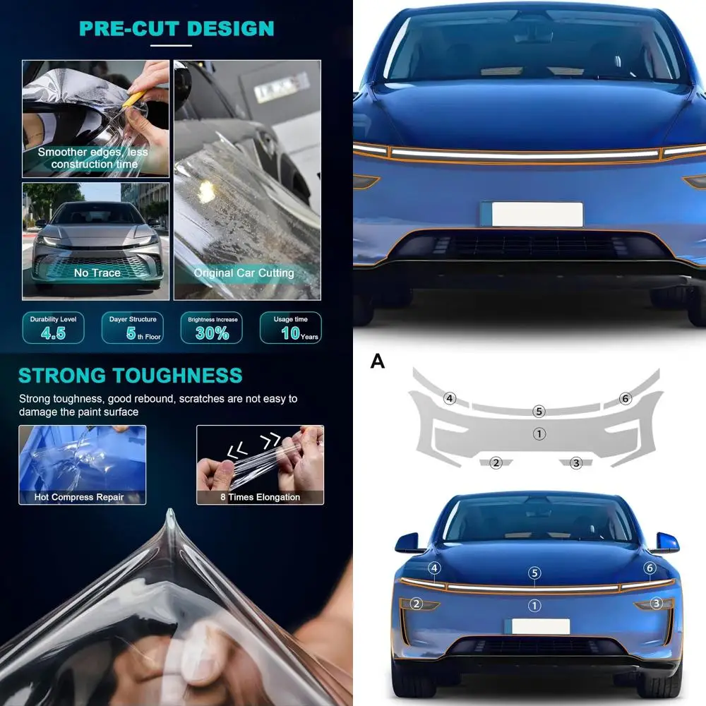 

for 2025 Tesla Model Y Juniper Precut Paint Protective Film 8.5 Mil TPU PPF Clear Car HD Scratch Exterior Accessories