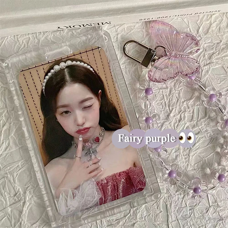 INS 3 Inch Photocard Holder Crystal Butterfly Acrylic Transparent Photo Protector Holder Card Idol Photo Sleeves Stationery