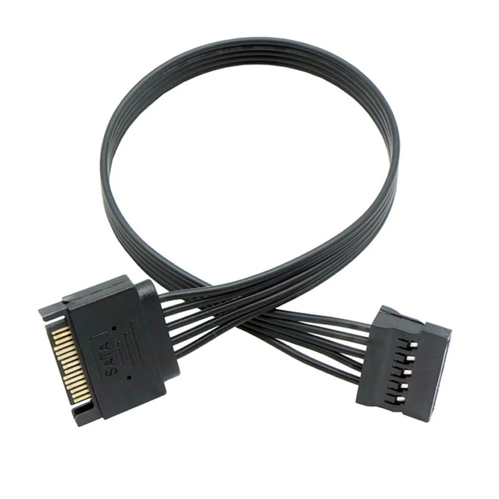22cm 32cm 1PCS-50PCS 15Pin SATA Male To Female Power Extension Cable 18AWG For SSD HDD Hard Disk Power Supply Cord