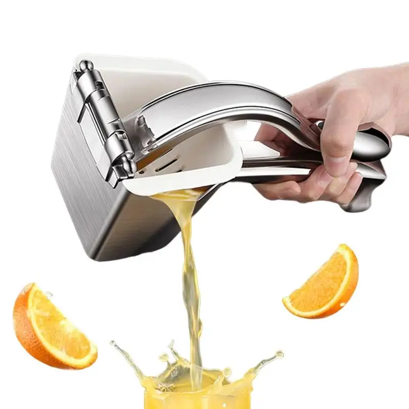 lemon Squeezer Stainless Steel Manual Juicer 600ml Large Capacity Citrus Press Juicer with Removable Handle for Lime Orange