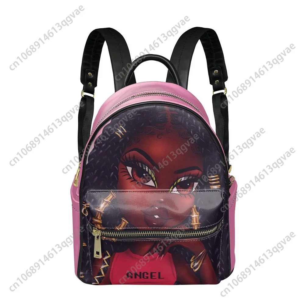 Princess African Cute Girl Backpack Womens Men Personalized Double Shoulder Bag Business Travel Bookbag Rucksack Gift Daypack