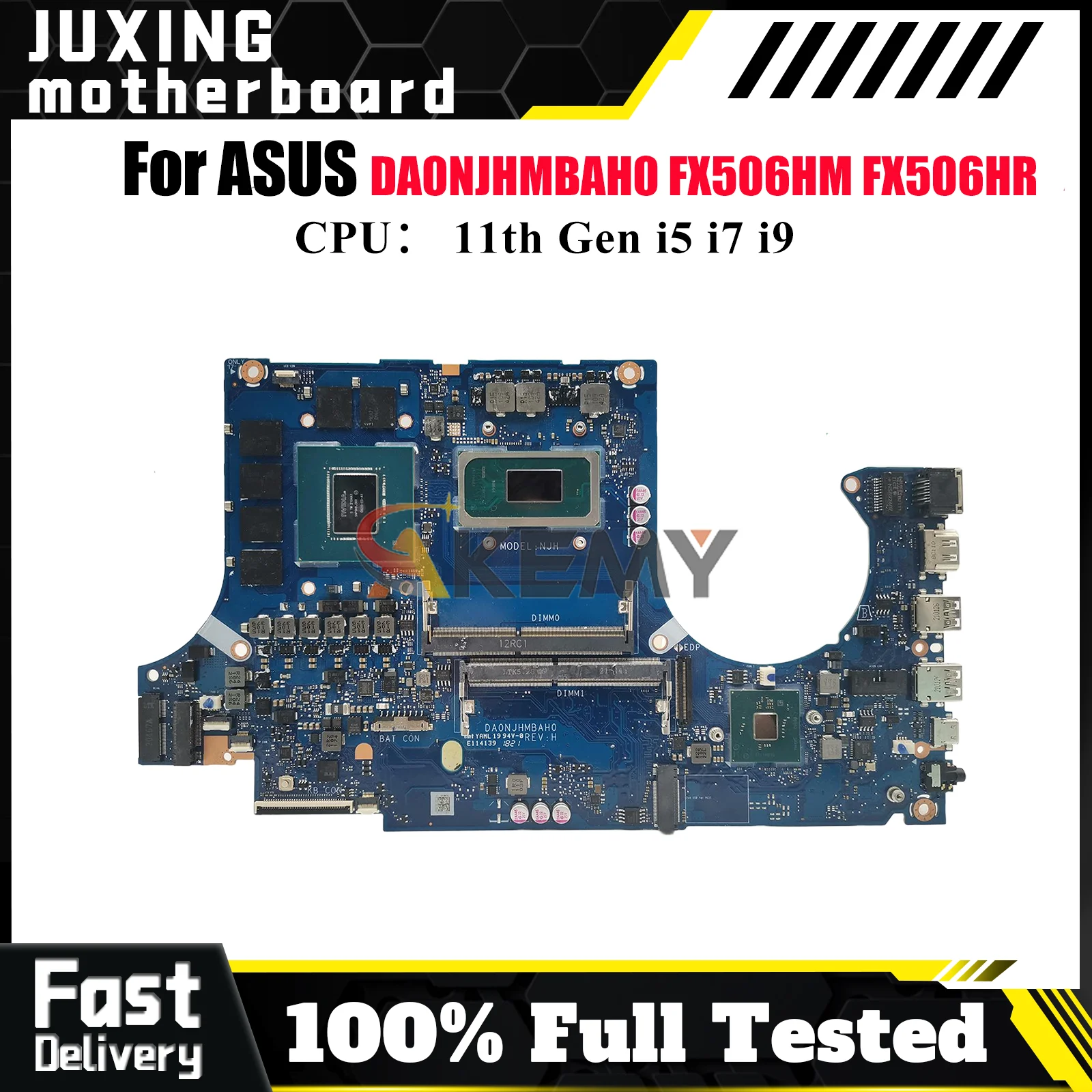 

DA0NJHMBAH0 Материнская плата для ноутбука ASUS TUF Gaming FX506HR FX506H FX506HM Материнская плата с 11-го поколения i5 i7 i9 100% тест, ОК, быстрая доставка
