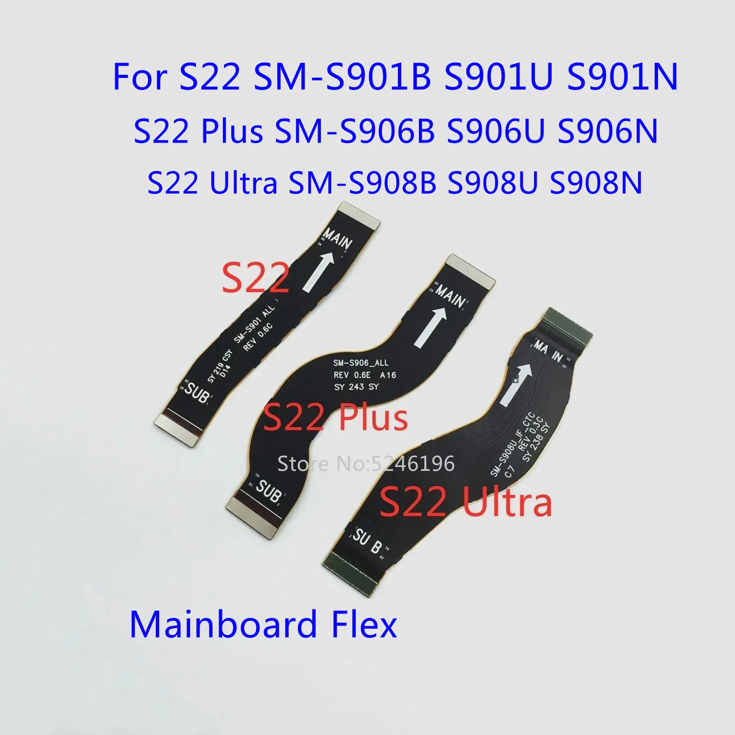 1 Uds. Cable flexible de conexión de carga de placa principal para Samsung Galaxy S22 Plus S22 Ultra SM-S901 SM-S906 SM-S908 pieza de repuesto.
