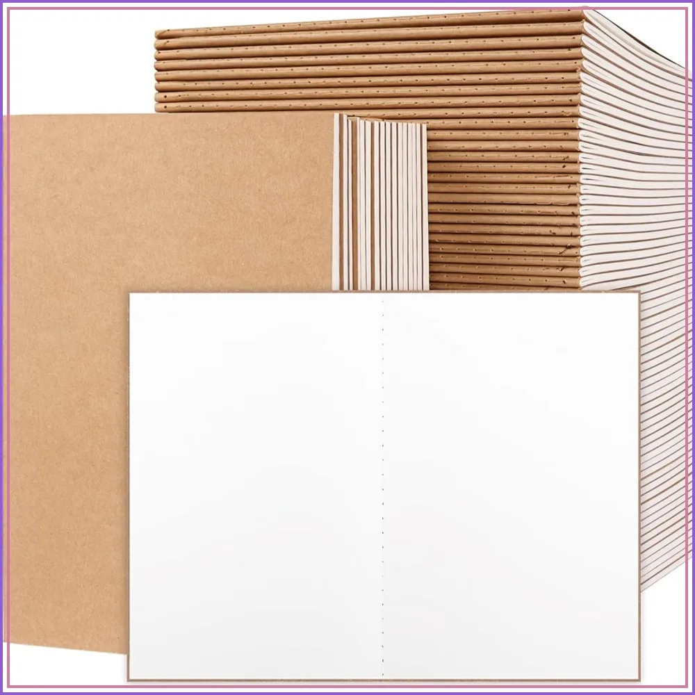 

80pcs Kraft Notebooks, Blank Journals Bulk, 60 Pages, 8.3x5.5 Inches, for Students, Travelers