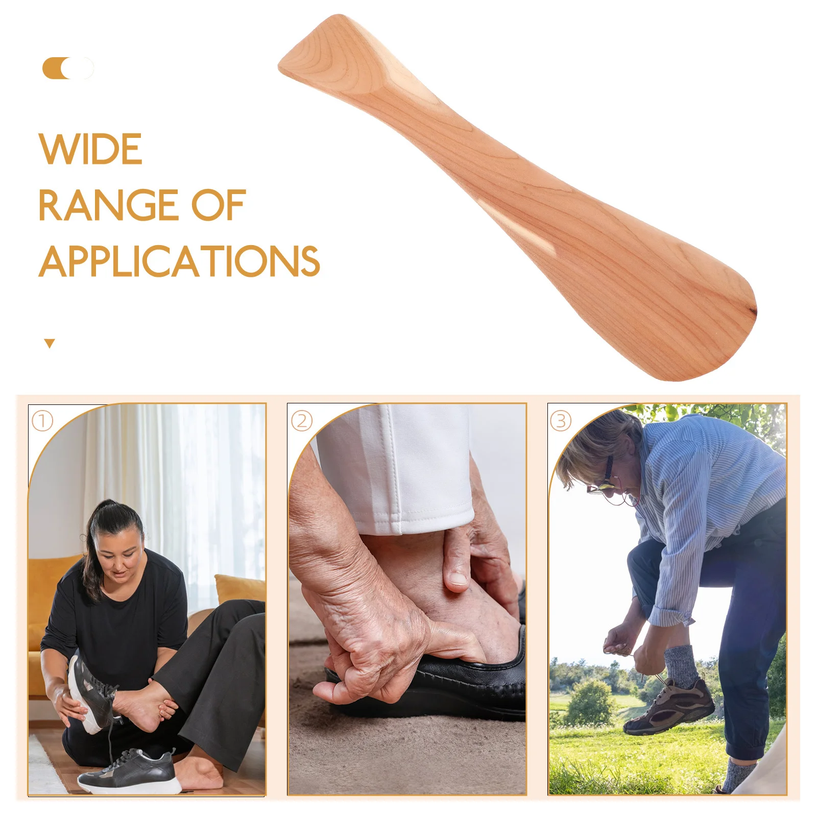 

Portable Shoe Horn Wood Boot Shoehorn Ergonomic Multifunctional Durable Smooth Surface Shoe Horn