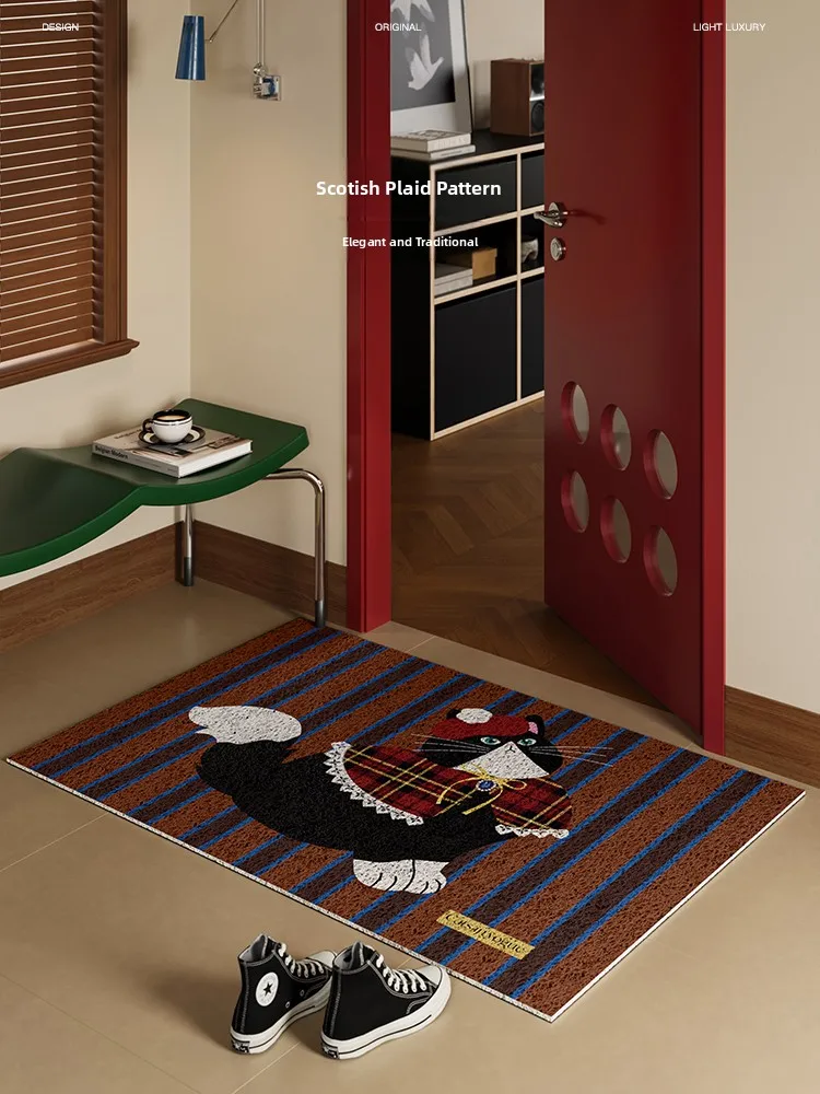 

Современный противоскользящий коврик с шелковой петлей, дверной коврик, выпущенный домашний коврик для входа, высококачественный новый 2025 walk Sle, материал ПВХ