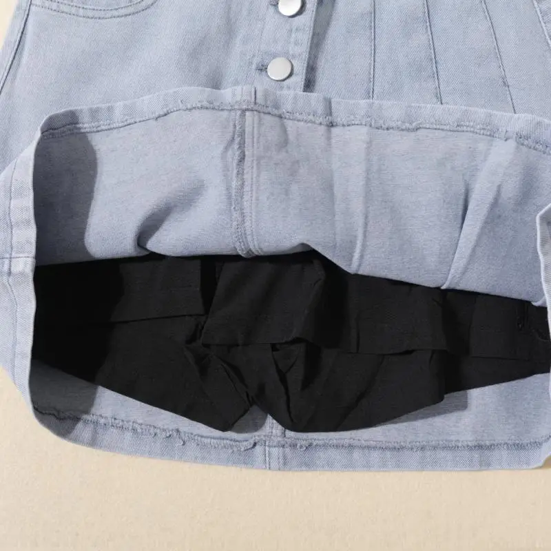 Faionable Falda acampanada de cintura media con ropa interior Faldas vaqueras personales creativas para mujer Faldas ort