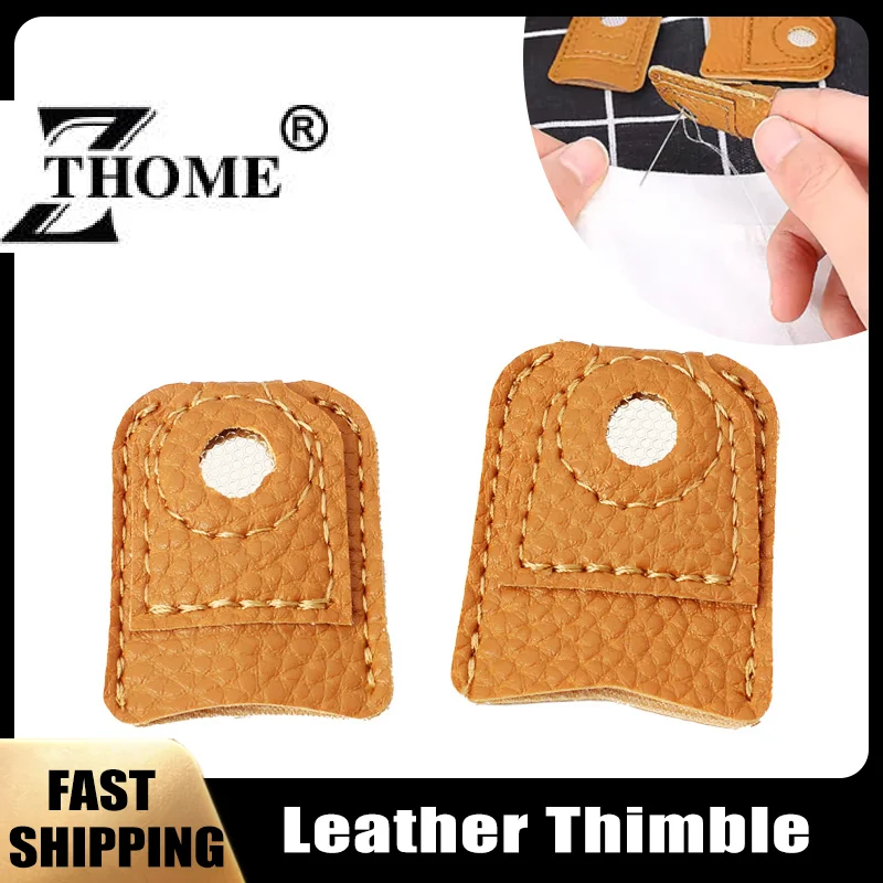Leather Coin Thimble Needlework Finger Cover Tip Quilting Sleeve Finger Protector DIY Handmade Patchwork Sewing Tool