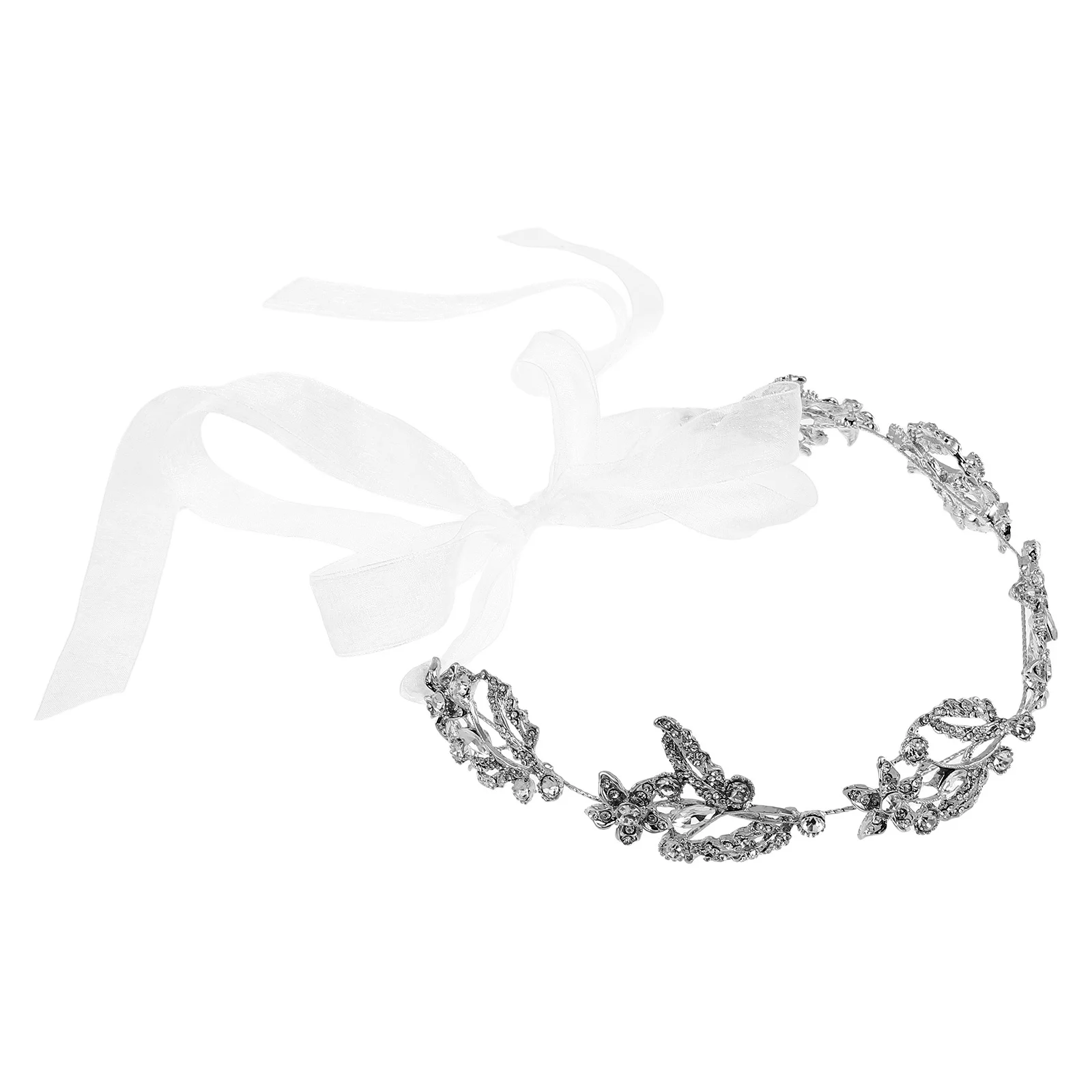 

Alloy Rhinestone Leaf Headpiece Bridal Wedding Hair Jewelry Forehead Chain Lightweight Headband Crown for Bride Bridesmaid
