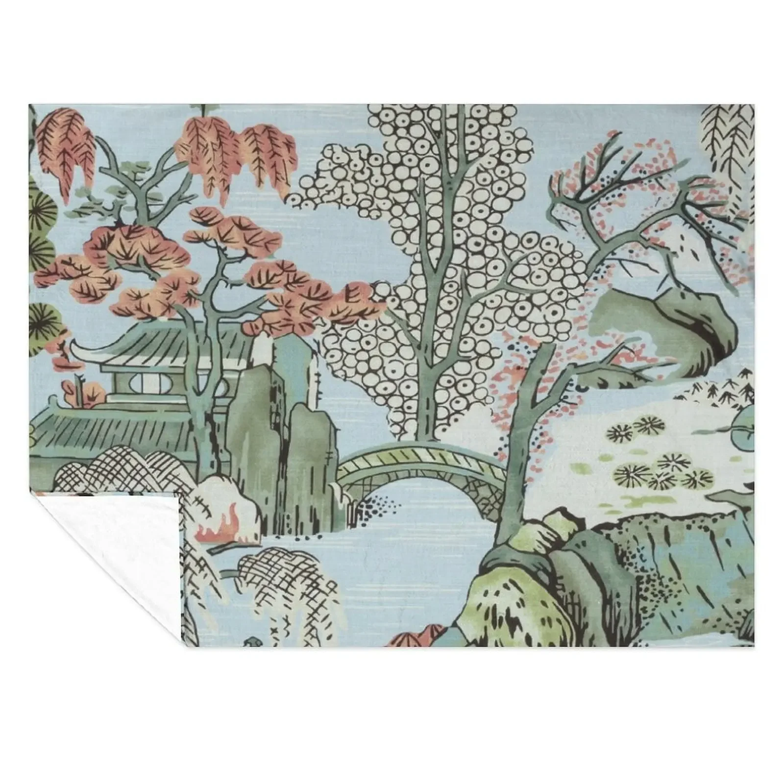 

Chinoiserie classic Throw Blanket Flannel Fabric Bed Fashionable decorative Sleeping Bag Blankets