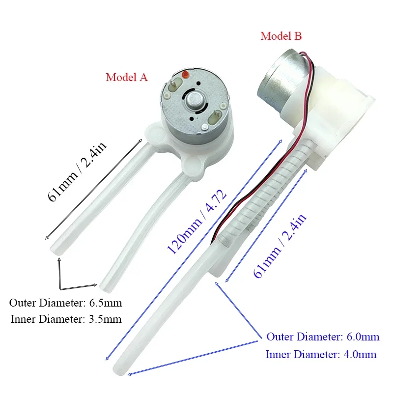 DC 3V 5V Mini Peristaltic Pump Micro Self-priming Suction Liquid Pump Lab Dosing Ink Squeeze Sampling Pump