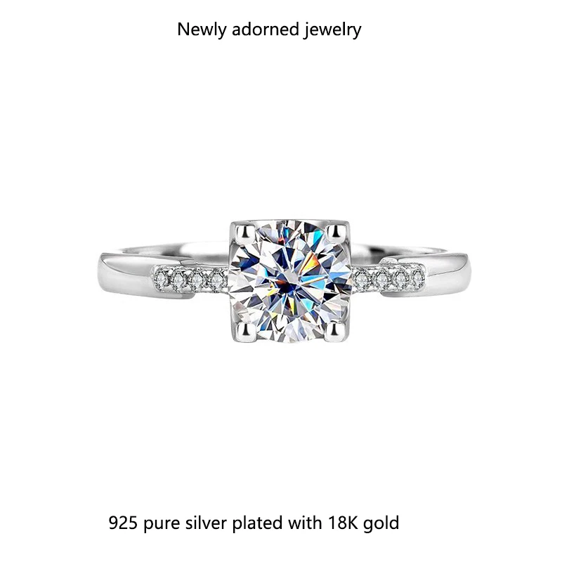 

Высококачественный кусок ювелирных изделий с кольцом из муассанита на 1 карат из серебра S925, известным как «Клов Свет и Тень».