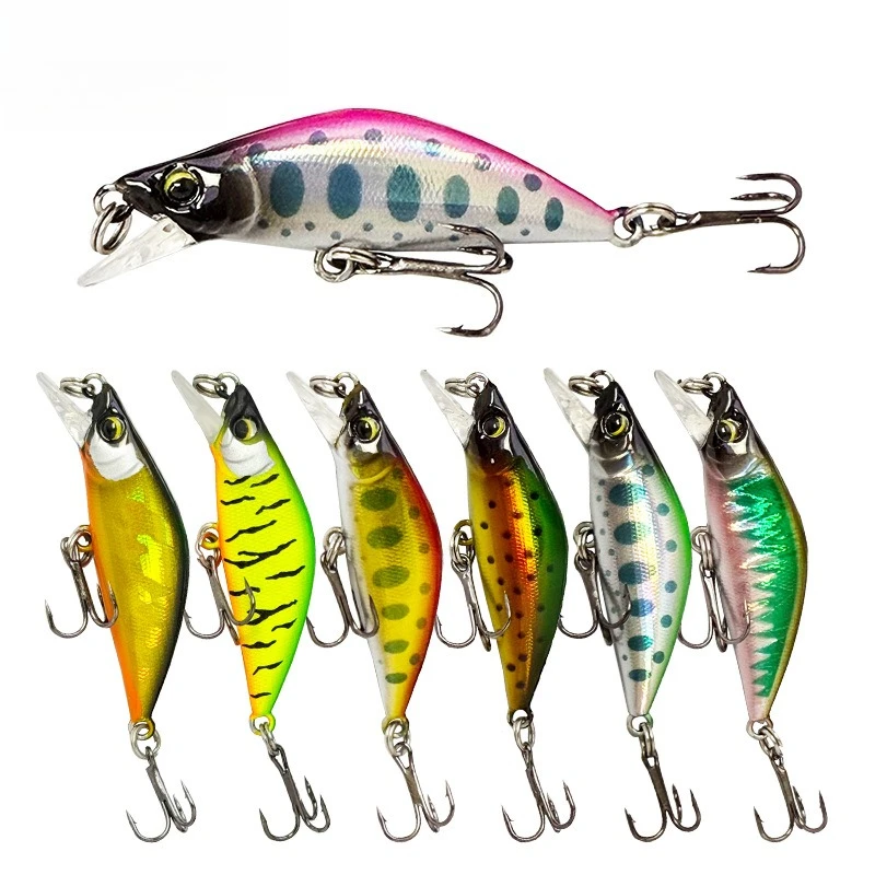 1pcs 45mm/4.1g Submerged Minnow Road Runner Bait Fishing Bait Micro Plastic Hard Bait for White Stripe Horse's Mouth Fishing