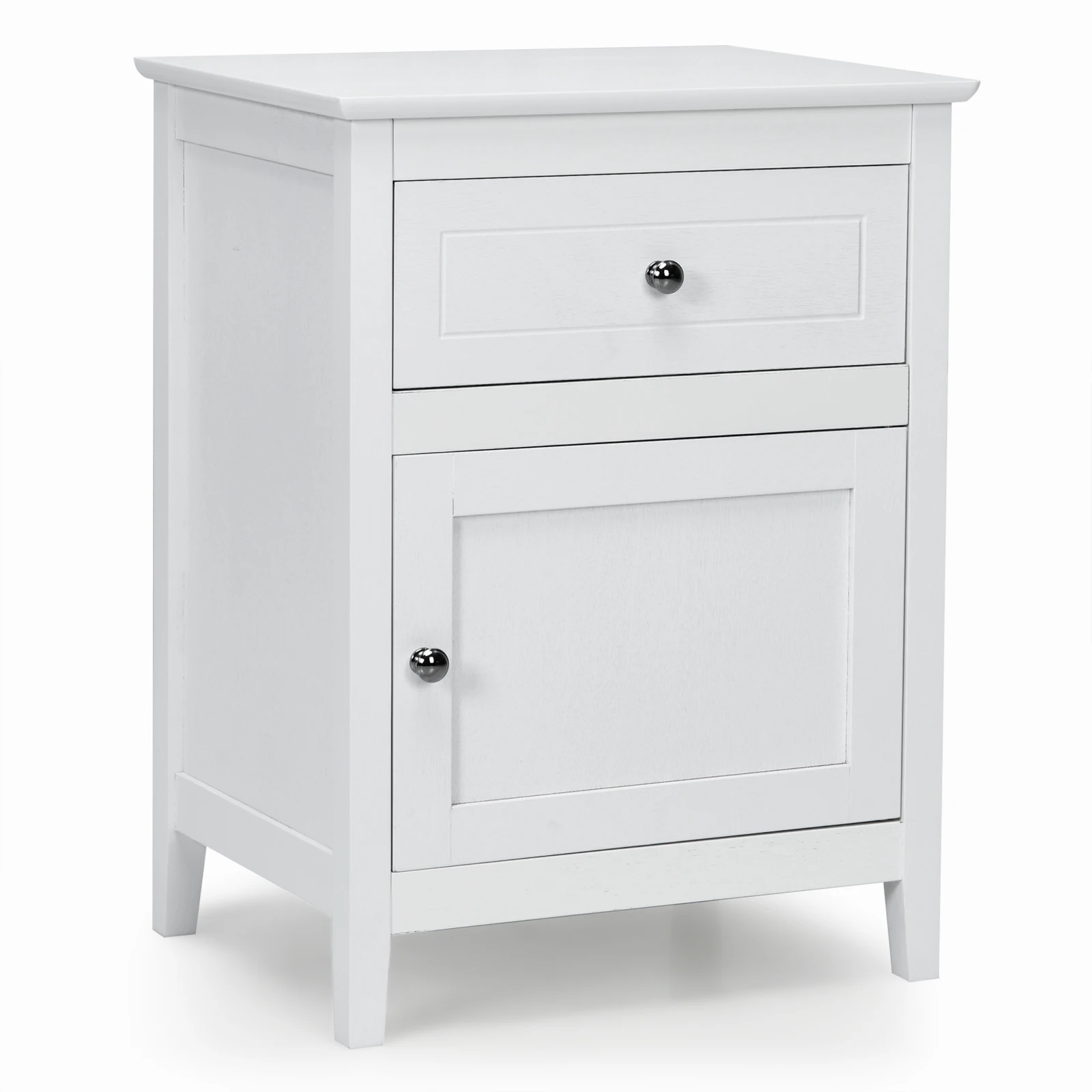 

Nightstand with Drawer Accent Side End Table Storage Cabinet White