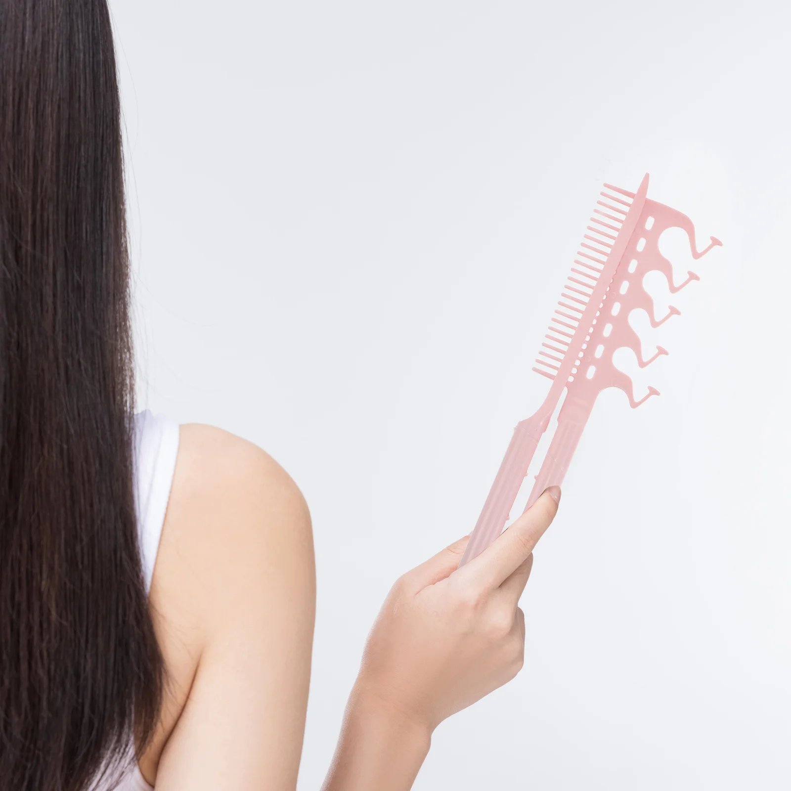 

3pcs Foldable Hair Straightening Comb V Shaped Anti Static Heat Resistant Styling Brush For Travel Portable Compact Comb