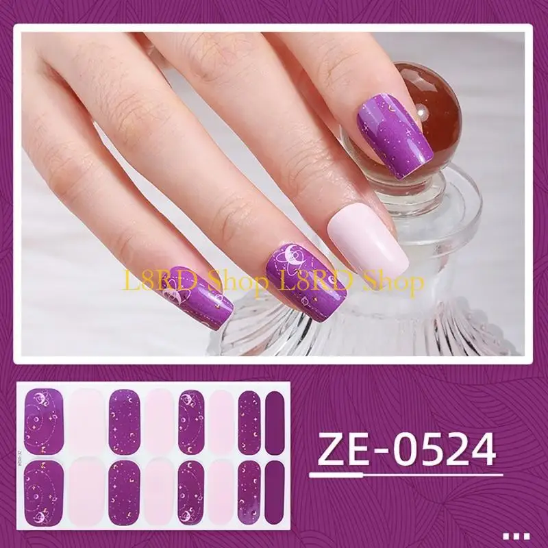 L8rd borboleta unhas arte adesivo géis tiras unhas à prova dwaterproof água unhas polonês adesivo