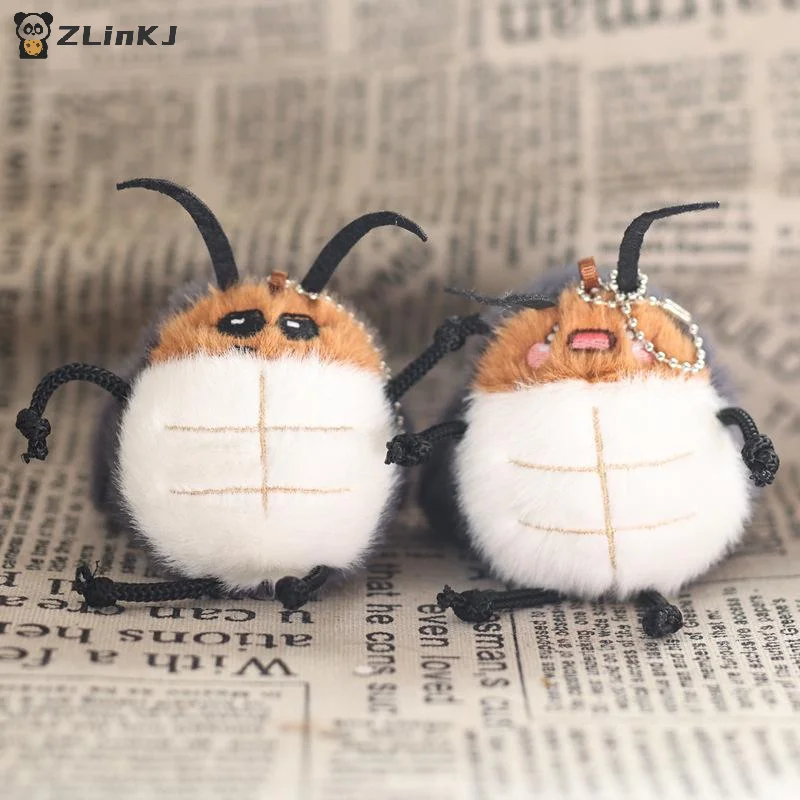 ▶1Pcs Stuffed Animal Car Key Holder Cute Cockroach Plush Keychain Backpack Pendant Stuffed Doll Decoration For Students