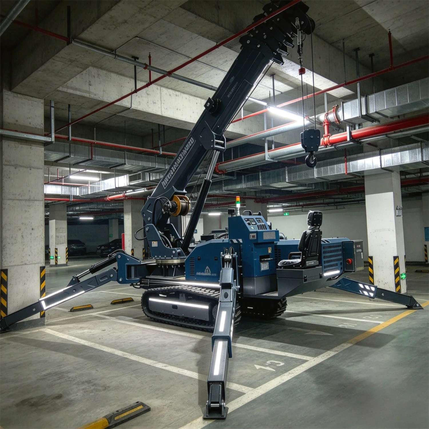 New Spider Crane 3 Ton 5 Ton 8 Ton Hydraulic Telescopic Boom Crawler Crane Remote Control Indoor Lifting Machine Spider Crane