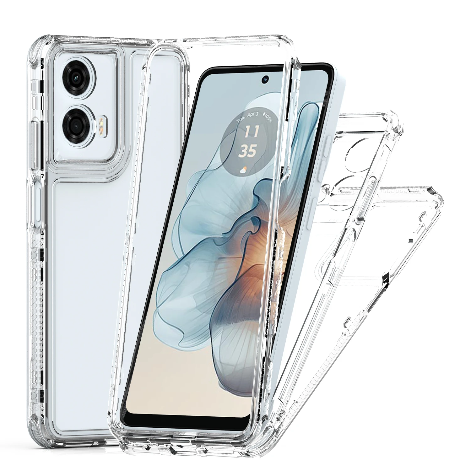 Case for Motorola Moto G24 Power G04 G13 G14 G23 G34 G53 G54 G84 E13 E20 E30 E40 Edge 40 Neo Bumper Acrylic Clear Phone Cover