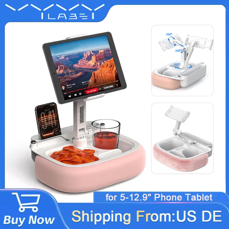 Vyvylabs Kissen-Tablet- und Handyständer Weiche Polsterung 360° Unterstützung °   Drehbarer Halter für 5-12,9 Zoll große Handys, Tablets, iPads und E-Reader