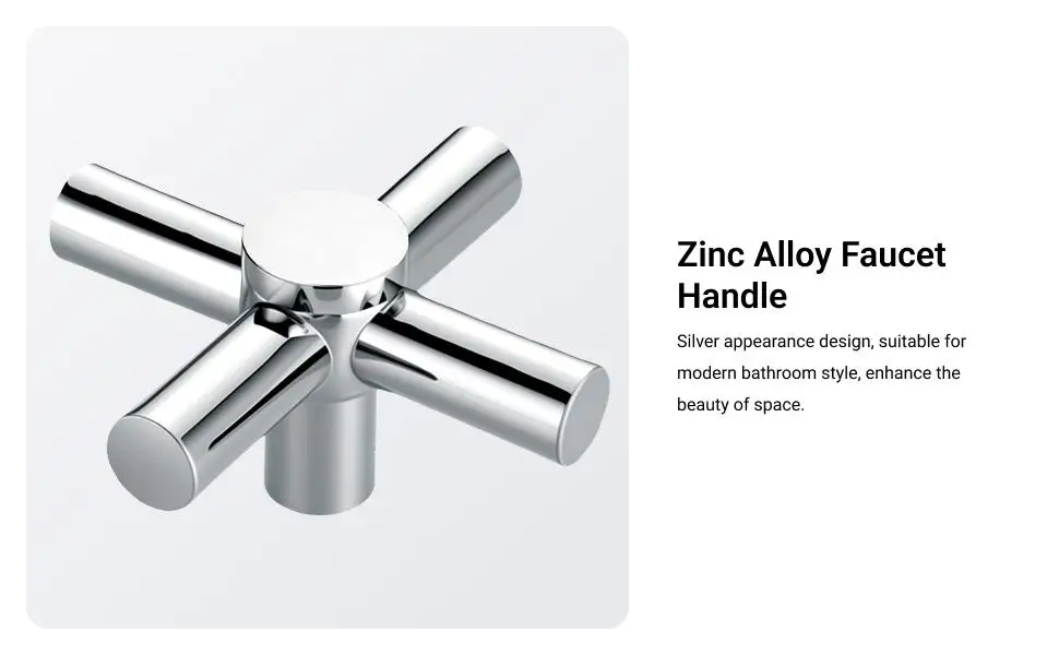 Faucet Handle Faucet Knob Hardware Sturdy Professional Spare Part Zinc Alloy Cross Handle for Bathtub Shower Kitchen Sink Tub