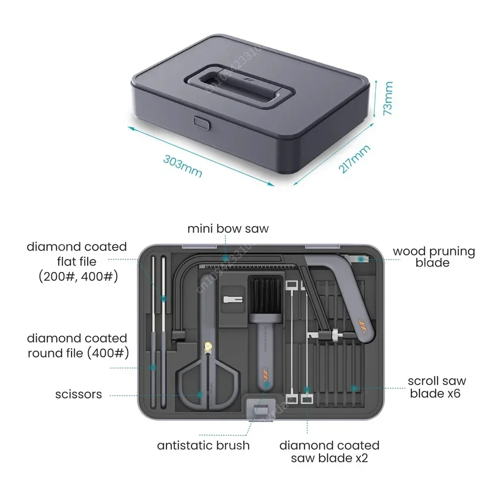 JIMIHOME 15 in 1 Multifunctional Hand Saw Set Mini Cutting Tool Universal Hardware Toolbox for Wood and Ceramic Cutting