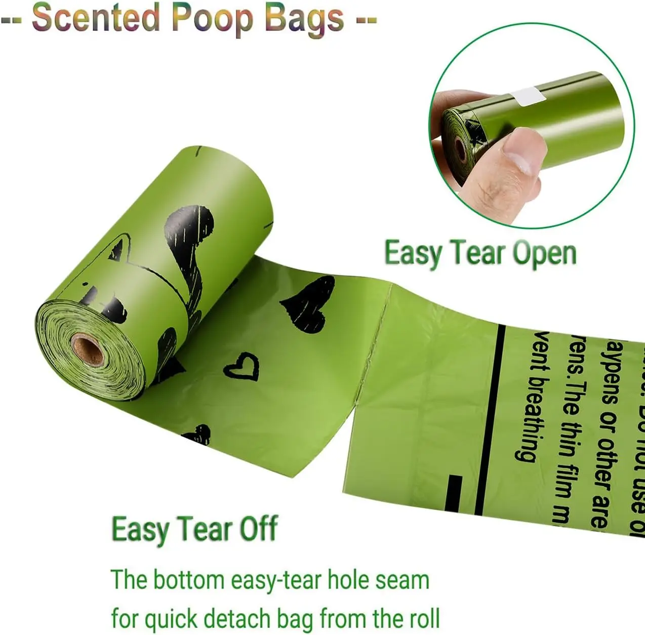 Pet Biodegradable Trash Bag Dog Poop Bags Bulk Biobase Scented Poo Bag Degradable Cat Waste Bags Dog Poop Dispenser Gifts - view 3