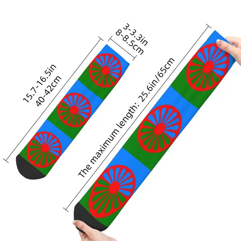 Romany calzini da uomo Unisex Funny Gypsy Flag primavera estate autunno inverno Dress Socks