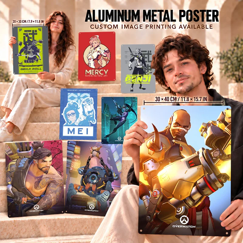 Overwatch Aluminum Posters Strategic Mission Design Gaming Setup Wall Art Personalized Metal Sign Special Gift For Action Fans