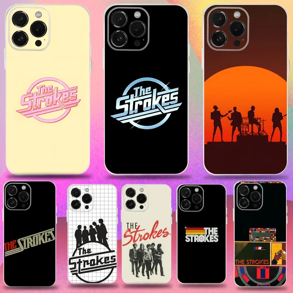 

Band The S-strokes Phone Case For iPhone 16,15,14,13,12,11 Pro,Max,Plus,X,XS,XR,SE,Mini Transparent Silicone Soft
